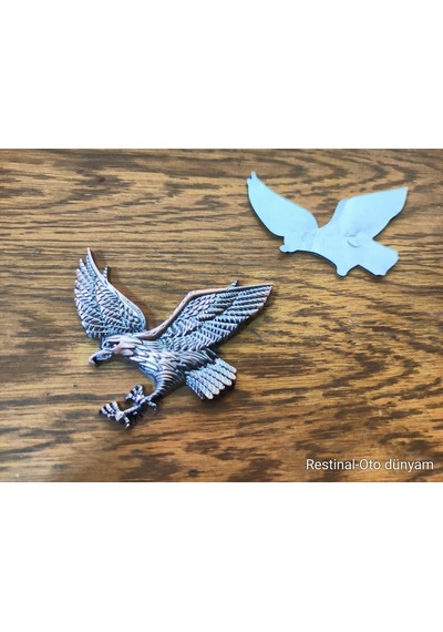 Kartal Metal Amblem 3d Oto Bagaj Kapı Çamurluk 3m Bantlı Krom Amblem Araba Logo Aksesuar Evrensel