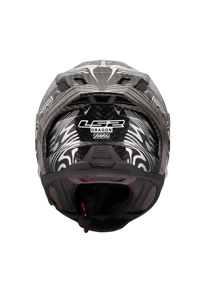 Ls2 Dragon Karbon Enthum Kapalı Kask Siyah - Beyaz