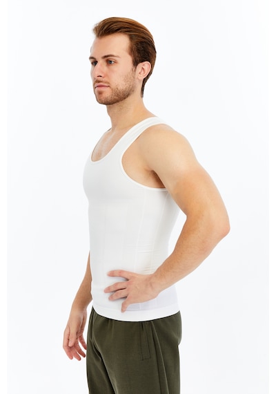 Fitform Giyim Fitform Premium Erkek Atlet Korse Atlet Bel Göğüs Göbek Jinekomasti Dik Duruş Beyaz