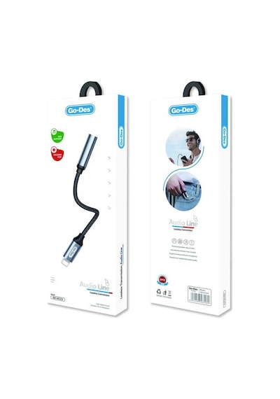 Go Des GD-UC315 Lightning to 3.5 mm Aux Kulaklık Dönüştürücü Ses Adaptörü - ZORE-220454