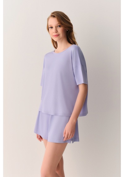 Suwen Amy Şort Pijama Takımı Sh26529667s065 Lila