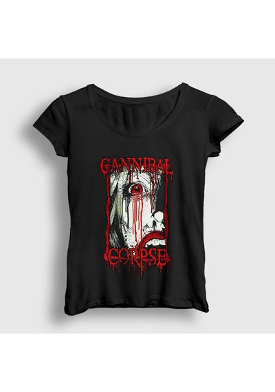 Presmono Kadın Tears Cannibal Corpse T-shirt Siyah