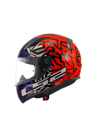 Ls2 Rapid 2 Memphis Kapalı Kask Kırmızı - Mavi