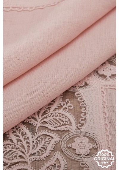Beril Lüx Dantelli Keten Kumaş Pudra Masa Örtüsü 160x230 Cm - 1124 Çok Renkli