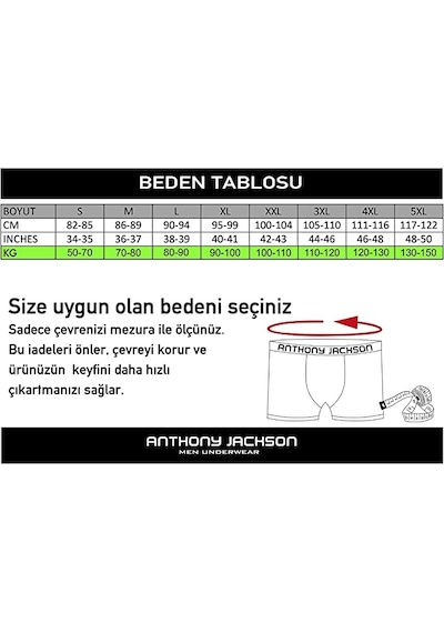 Anthony Jackson Merlin Likralı Premium Erkek Boxer 6'lı - Çok Renkli