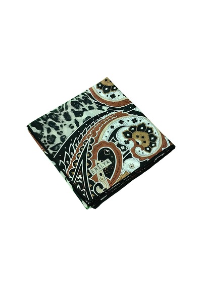Mim Eşarp Emilya Fres Krep Leopar Desenli Eşarp 90x90 Cm Kiremit