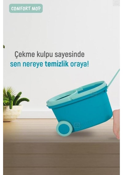 Comfort Mop Seti Tekerlekli Paspas Temizlik Seti Motek Temizlik Kovası Döner Başlıklı