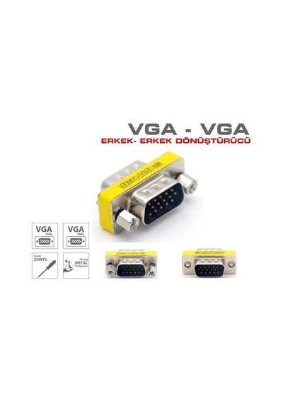 Hd15 Vga-vga Erkek-erkek M2m 15 Pin Adaptör