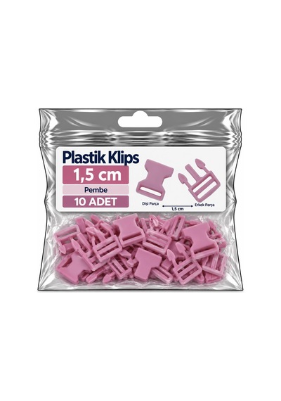 Paracord Aksesuar Paracord Bileklik Plastik Klips 1,5 Cm Pembe 10 Adet
