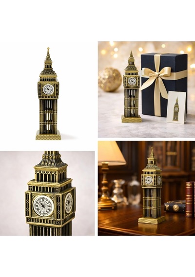 Deinhaus Big Ben Metal Figürü, Antik Bronz, Masa Ve Raf Dekorasyonu, Londra Mimari Heykelciği