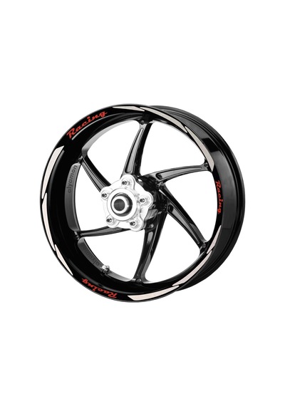 Deeb Motosiklet Jant Şeridi Racing Beyaz Kırmızı Model S N11.30022
