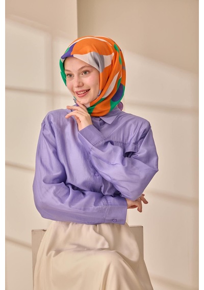 Silk Home Aura Eşarp 140001-17 Mor, Eflatun, Gri, Beyaz,turuncu, Yeşil
