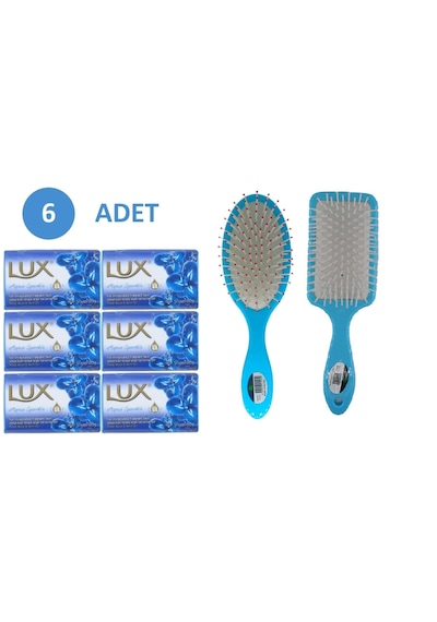 Lux Sabun Mavi 80 Gr Aqua Sparkle 6 Adet Sabun Saç Fırça Tarak