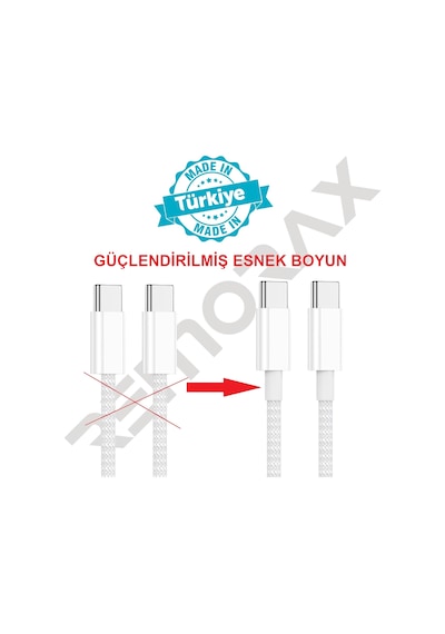 Type C-c, Örgülü 2 Metre, Güçlendirilmiş Boyun, 60watt Pd Hızlı Şarj & Data Kablosu, Apple Uyumlu iPhone Standart