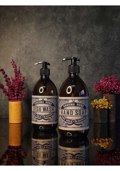 Khakma Amber Renkli 2'li Vintage Cam Sabunluk Seti Standsız