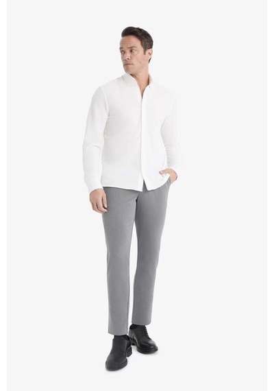 Defacto Regular Fit Polo Yaka Penye Uzun Kollu Gömlek E8067ax25auer105 Ekru
