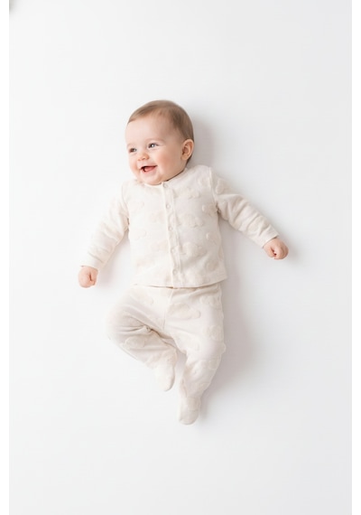 Tiffany Baby & Kids Puffy Cloudy Tasarımlı Patikli 2li Takım Ekru