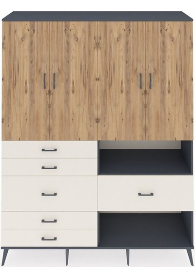 Hyperion Gardrop 7 Raflı 6 Çekmeceli 4 Kapaklı 176x44x221 Antrasit-çam/aytaşı Çam/aytaşı Hyperion Gardrop 7 Raflı 6 Çekmeceli 4 Kapaklı 176x44x221 Antrasit-çam/aytaşı Çam/aytaşı