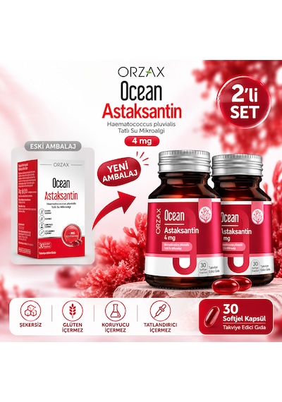 Ocean Astaksantin 30 Kapsül 2 Li Paket