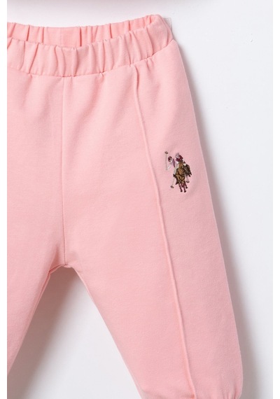 U.S. Polo Assn. Nakışlı Kız Bebek Turuncu Uzun Kol Pijama Takım Usb3245-c-v1 Usb3245-c-v1