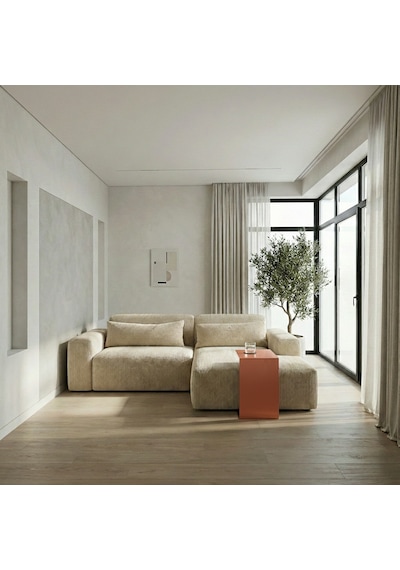 Metal Koltuk Üstü C Sehpa Modern Minimal Yan Sehpa Turuncu