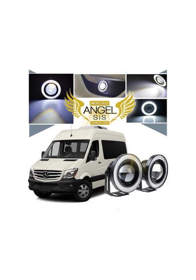 Mercedes - Benz Sprinter Uyumlu, Universal Mercekli Led Angel Sis Farı, 76mm Beyaz Renk