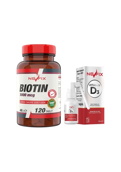Ncs Nevfix Biotin 5000 Mcg 120 Tablet Nevfix Vitamin D3 Sıvı Sp