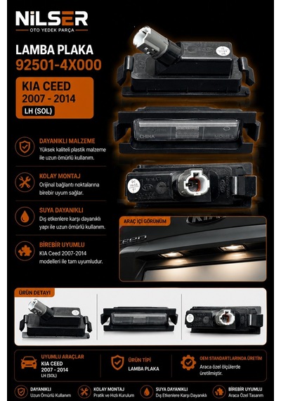 Kia Ceed Plaka Lamba Sol 2007-2014