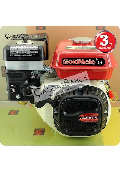Goldmoto Gm200F25 Benzinli Motor 6.5 Hp Krank Mili Frezeli 25Mm
