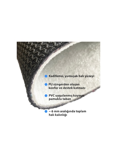 Evaşk Banyo Paspası İpeksi Kadifemsi Halı Yüzey Kaymaz Taban 40x60 BM01840B Beyaz