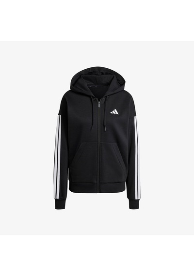 Adidas Essentials 3 Stripes Full Zip Kadın Siyah Polar Je1283 Siyah