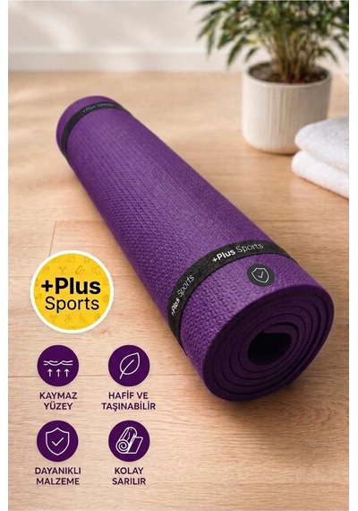 7 Mm Pilates Matı Yoga Matı Spor Minderi Yer Matı Egzersiz Minderi 140 Cm X 50 Cm Mor Mor