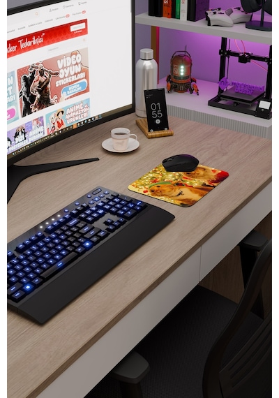 Yeni Yıl Kediler- Kedi- Yılbaşı V1 22x18 Gaming Kauçuk Kaymaz Taban Mouse Pad Fare Altlığı