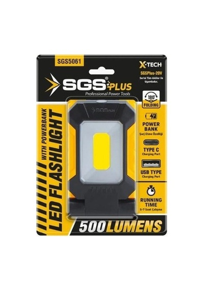 Sgs 5061b Katlanabilir Led Fener 20v 500 Lumen Solo Sarı