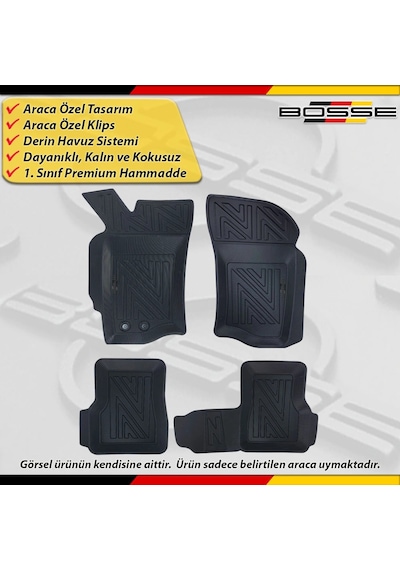 Fiat Siena Paspas Araca Özel 1996 2012 Arası İçin Derin Havuzlu Paspas Bosse North Serisi