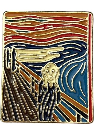 The Scream Çığlık Tablosu Edvard Munch Hediyelik Rozet Çok Renkli