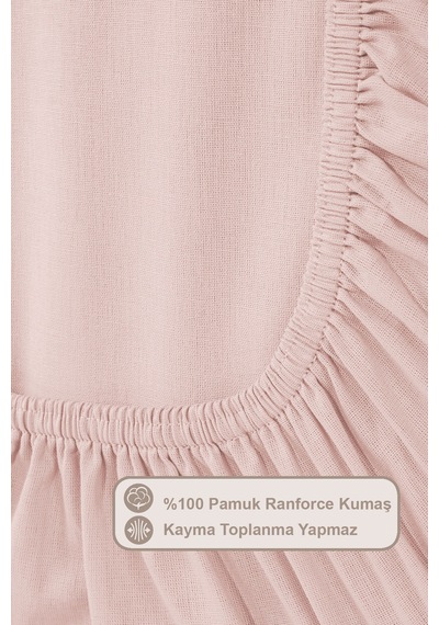 Elart Basic Lastikli Çarşaf Seti King Size 180x200+28 Pudra