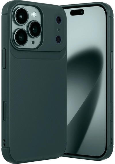 Apple Uyumlu iPhone 17 Pro Auto Focus Karbon Kapak Yeşil