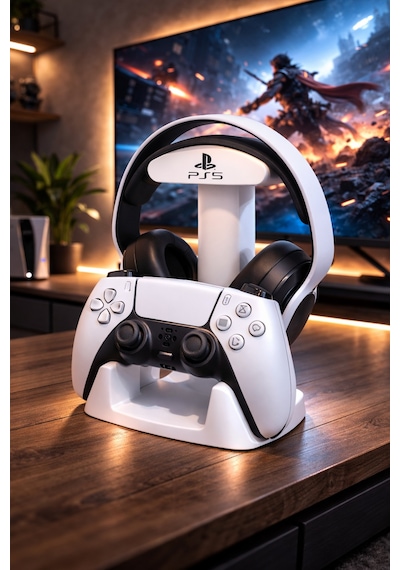 Ps5 Dualsense Kol Ve Kulaklık Standı 2 Si 1 Arada Masaüstü Tutucu