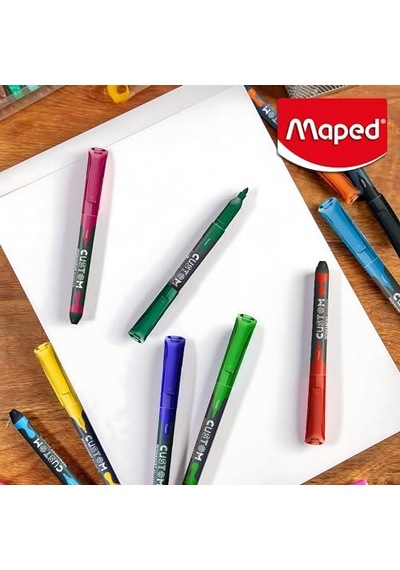 Permanent Marker Ince Uclu Askili Paket 12'li Çok Renkli