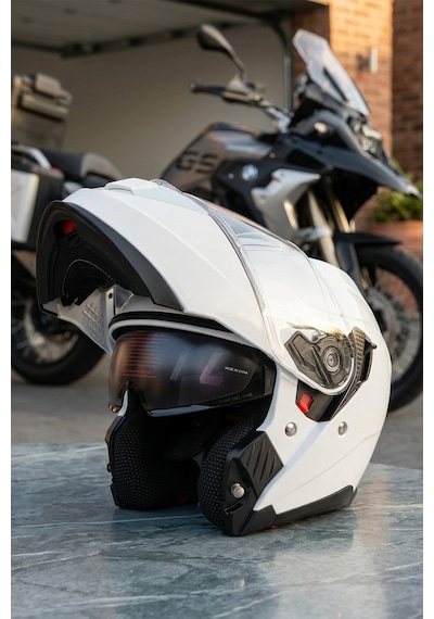 Vento Premium Çene Açılır Kask Güneş Vizörlü Candy Parlak Ece 22.06 Sertifikalı Metalik Metalik