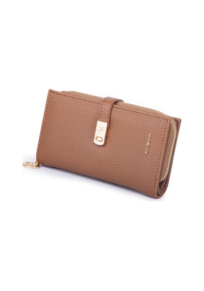 Nas Bag Kadın Orta Boy Kartlık Kağıt Para Ve Bozuk Para Tasarımına Sahip Taba Lopez 16x9 Cm
