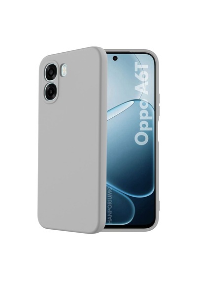 Oppo A6t Uyumlu Silikon Kılıf - Pastel Renk Tonu Kamera Korumalı Esnek Kapak - Gri