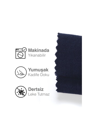 Kadife Dokulu Uzay Mavisi Rengi Daily Series Runner 40 X 140 Uzay Mavisi