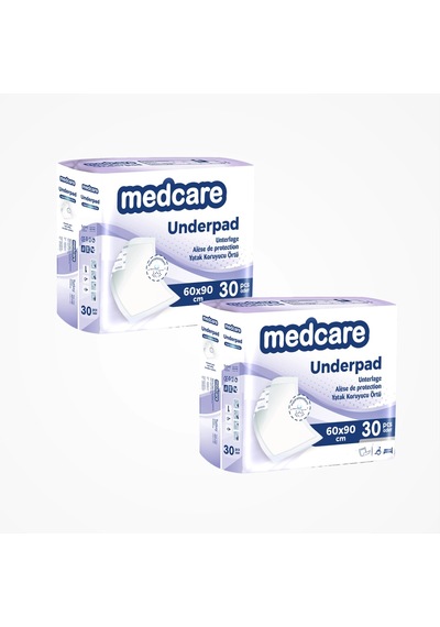Medcare Yatak Koruyucu 60cm X 90cm 30lu Paket X 2 Paket 60 Adet