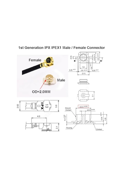 15cm Ipex1 Erkek İpex1 Dişi Rf Bağlantı Kablosu Altın Kaplama Rf Anten Mhf1 Ufl U.fl Mini Pcıe
