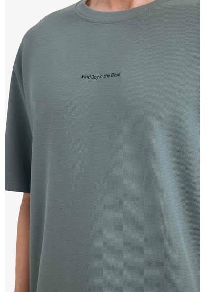Defacto Mini Baskılı Yeşil Erkek T-shirt D5871ax/gn1083 Yeşil