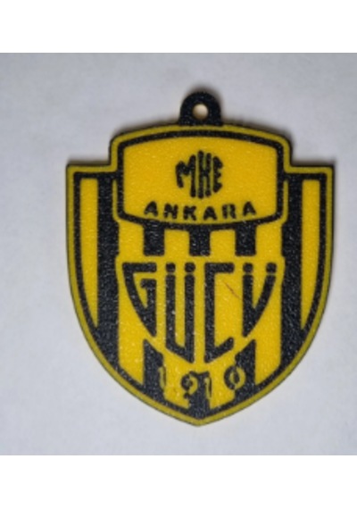 Mke Ankaragücü Logolu Dikiz Aynası Aksesuarı - 3d Baskı Renkli Taraftar Anahtarlık