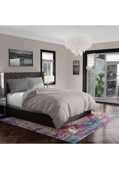 Kaymaz Taban Yıkanabilir Halı Mutfak, Salon, Yatak Odası İçin Modern Dijital Baskı Halı Slnhalı33 - 0115 Çok Renkli