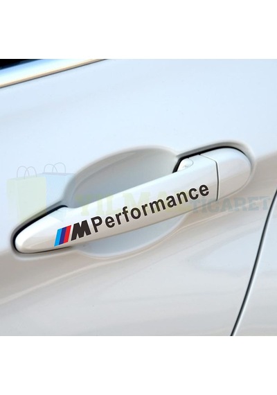 Bmw M Performance Logo Yan Ayna Kapı Kolu Oto Sticker Etiket 4 Ad 13 X 1 Cm